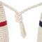 9.5" White Buoy Handmade Coiled Striped Rope Sculpture